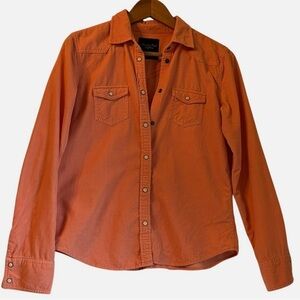 American Eagle Corduroy Pearl Snap Western Style Shirt Med Cowgirl Boho